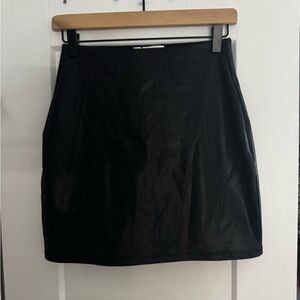 Women’s Popilush Black Leather Mini Skirt
